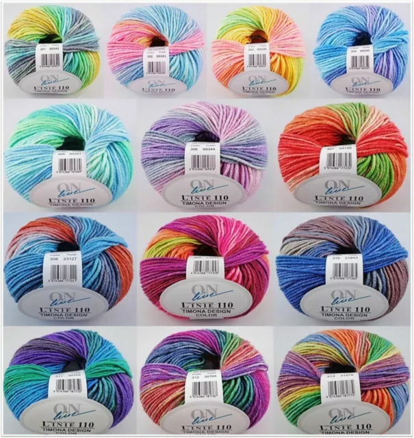50g ONline Timona Design Color Garn Wolle zum Stricken Häkeln GP 79,80€/1kg
