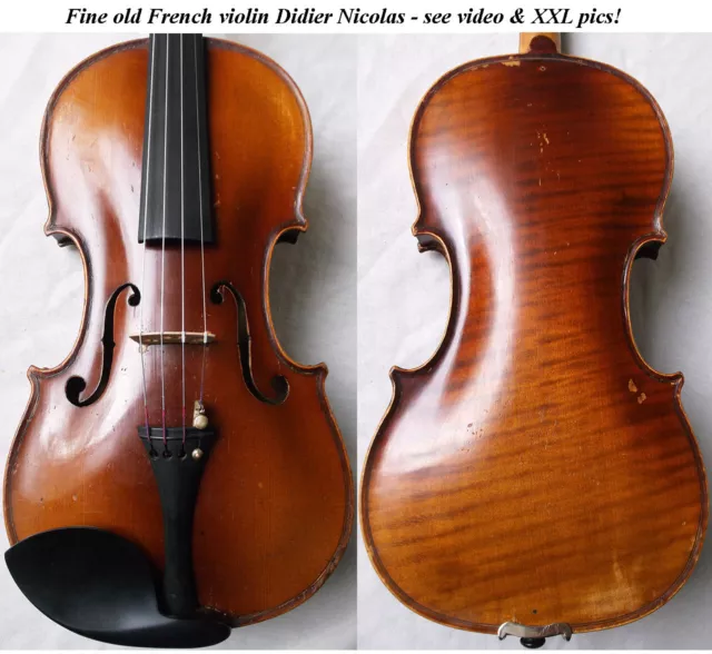 FINE OLD FRENCH MASTER VIOLIN D NICOLAS d'AINE -video- ANTIQUE バイオリン скрипка 192