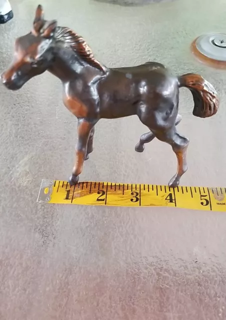 Vintage Solid Brass Horse Figurine Statue  Stallion Pony 4"×5"