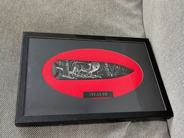 Contemporary Dream Spears Jean Jury Scrimshaw on Resin Stealth Wolf Design