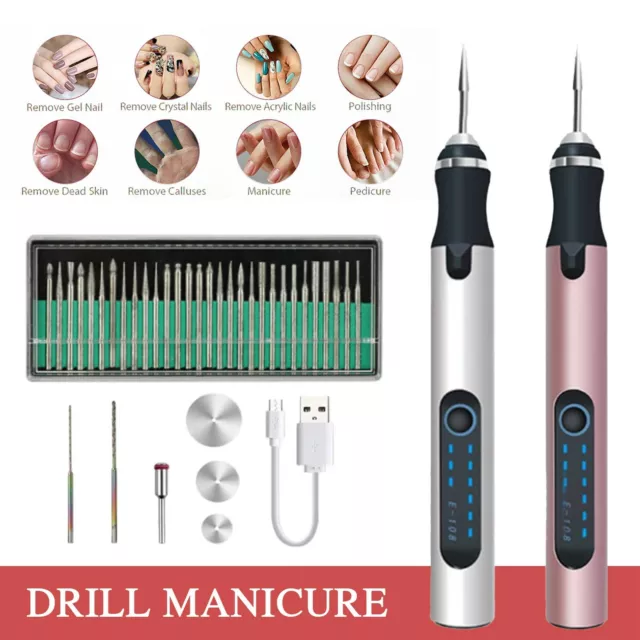 Pro Electric Nail File Drill Manicure Machine Art Acrylic Pedicure Tool Set Kit