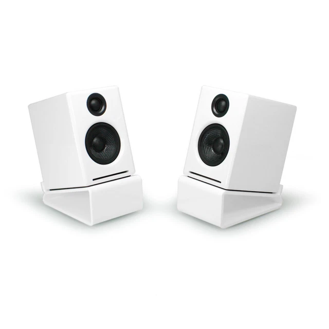 Kanto S6 Tilted Desktop Speaker Stands For Large Bookshelf Speakers & Full-Size 5"-7" Studio Monitors | Supports 20 Lbs | Damping Foam