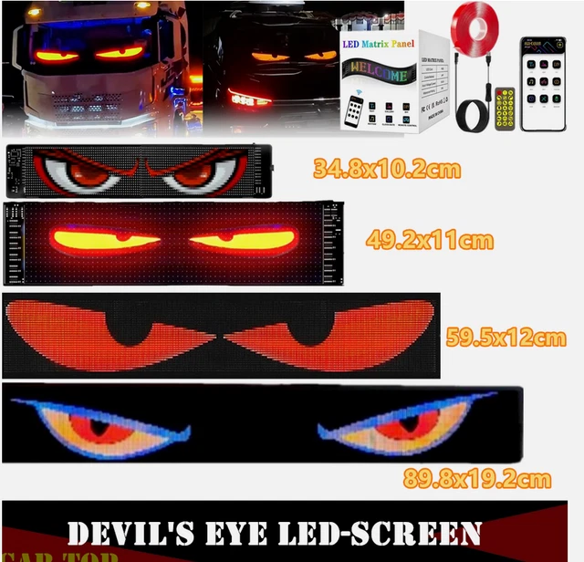 2pcs Truck Specific Devil's Eye LED Screen Car Eye Light Truck Dynamic
