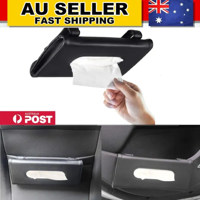 Car Tissue Box Cover Sun Visor Paper Napkin Towel Case Holder Organizer Clip AU