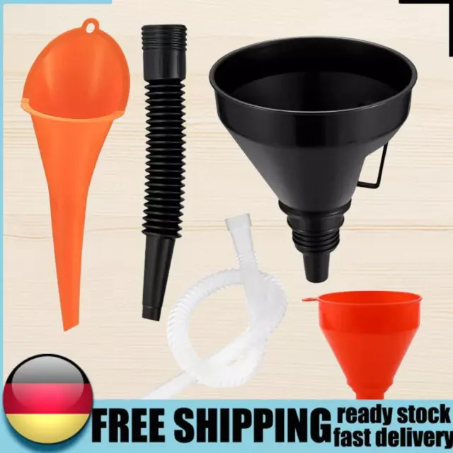 Engine Oil Filling Funnel Set Gasoline Oil Fill Universal Tool with Filter DE