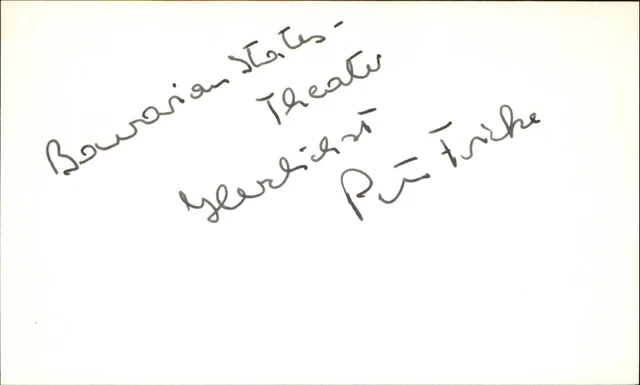 Peter Fricke German Actor Signed 3" x 5" Index Card