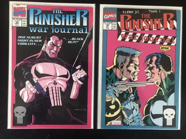 The Punisher War Journal #34,35 - 1991 Marvel Copper Age Comic Book - HIGH GRADE