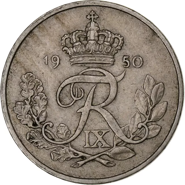 [#1220133] Denmark, Frederik IX, 25 Öre, 1950, Copenhagen, Copper-nickel, EF(40-