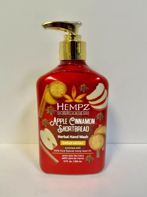 Hempz Apple Cinnamon Shortbread Herbal Hand Wash Limited Edition  12 oz