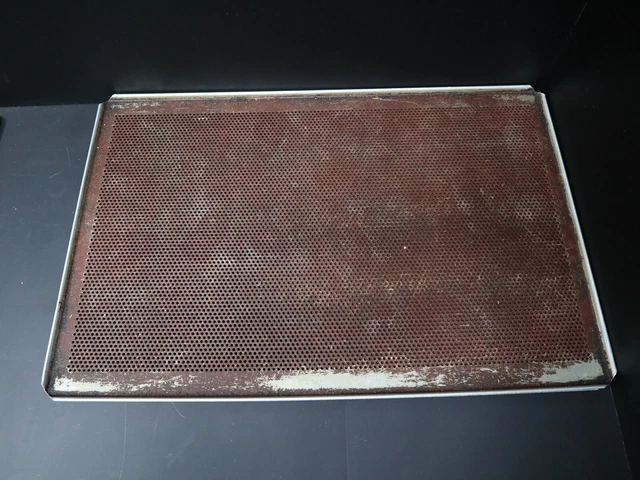 Backbleche 60x40cm Teflon beschichtet 10x Bäckerei antihaft gelocht Alu Backofen