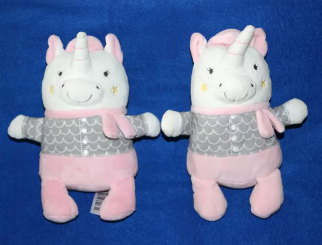 Mots D'enfants 2 Doudou Peluche Licorne Blanc Rose Gris Etoile Echarpe Kom9