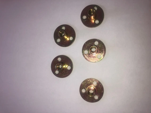 M8 Zinc Alloy Round Base T Nut Three Brad Hole Furniture Tee Nut
