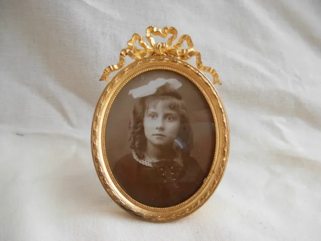 ANTIQUE FRENCH GILDED BRONZE PHOTO FRAME,LOUIS 16 STYLE,LATE 19th CENTURY.