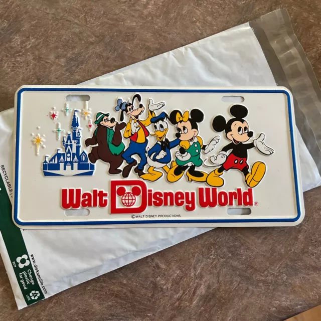 Placa de metal vintage de Walt Disney World de Mickey Mouse and Friends