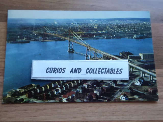 Aerial view Angus L Macdonald Bridge Halifax/Dartmouth Nova Scotia Postcard EP70