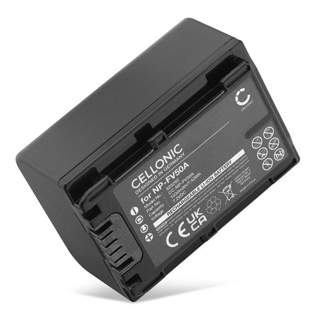 Batería Cámara Video Batería CELLONIC Para Sony AX53 FDR-AX53 | NP-FV70 NP- FV50 | 7.2V 2050mAh Pack 2 Repuesto Cámara Video 2 Unidades