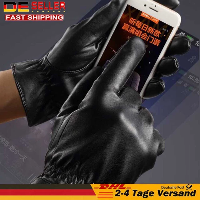 Electric Heating Glove Touch Screen Electric Thermal Gloves PU Leather Men Women