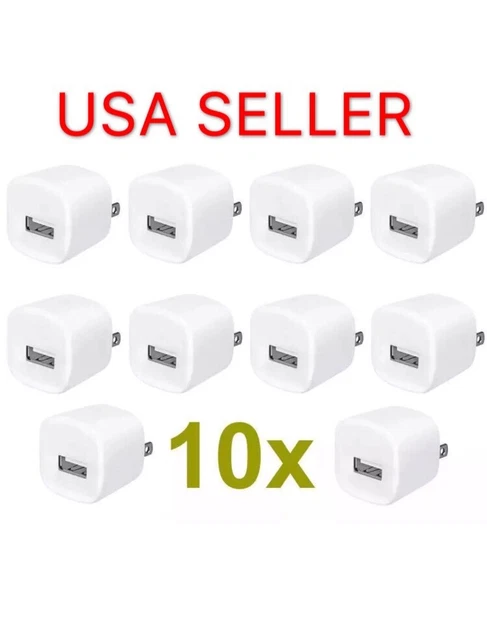 10 x 1A USB Home Wall Charger AC Adapter Plug For Phone Plus Samsung LG