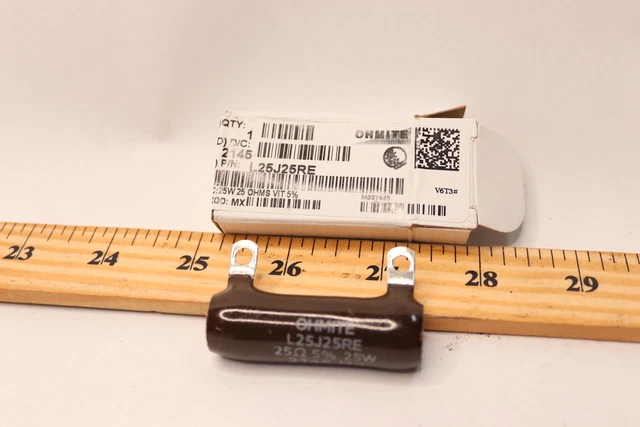 Ohmite Resistor L25 Series Solder Lug 25 Ohm 25 W Â± 5% 625V L25J25RE