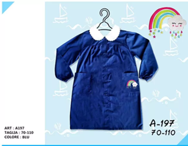 Grembiule Scuola Blu Elementare Femmina Uniforme Blu Angel Kids Art. A 197