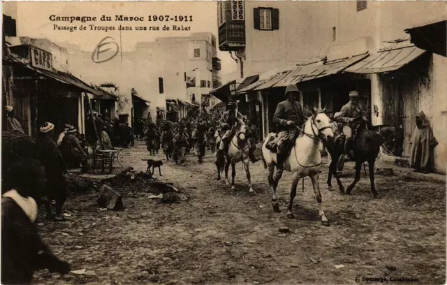 CPA AK RABAT Passage of Troops in a Street by RABAT MOROCCO (689955)