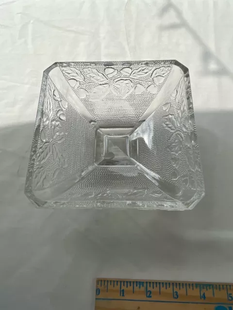 Vintage Clear Depression Indiana Glass Diamond Shape Nut, Candy or Trinket Dish