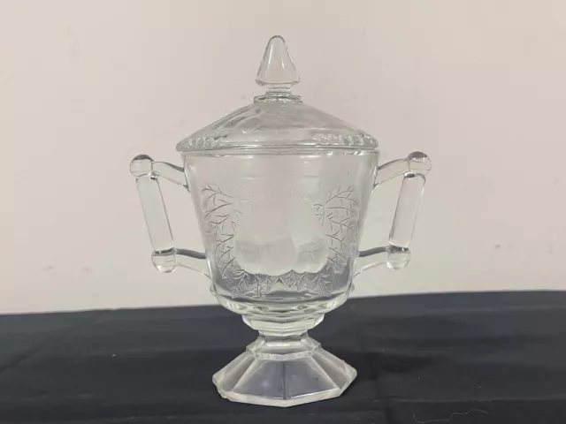 Antique Vintage EAPG Adams Baltimore Pear Gypsy Glass Sugar Bowl