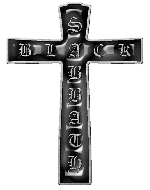 Black Sabbath Pin Badge Cross Band Logo new Official Metal Lapel 3cm x 4cm