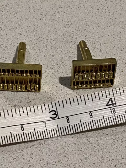 Vintage Sterling Silver Gilt Abacus Cufflinks