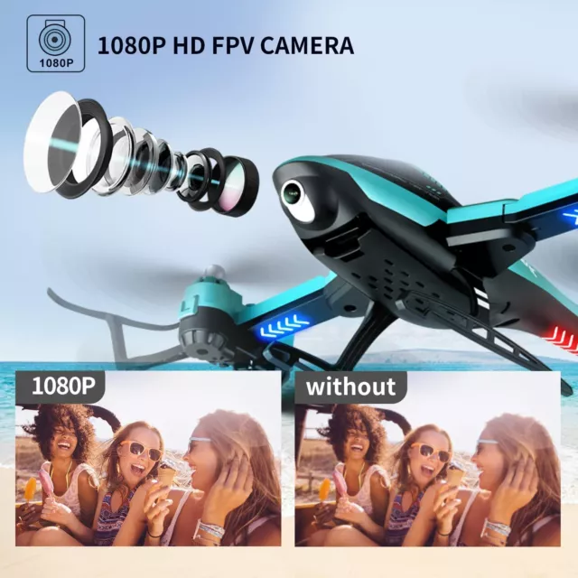 NEW V10 Drone WIFI FPV  1080P Dual Camera RC Portable HD Wide Angle Quadcopter 3