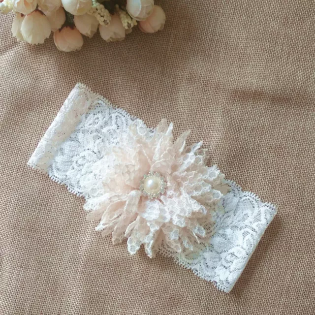 Vintage Lace Pearl Rhinestone Wedding Bridal Garter Ivory Flower