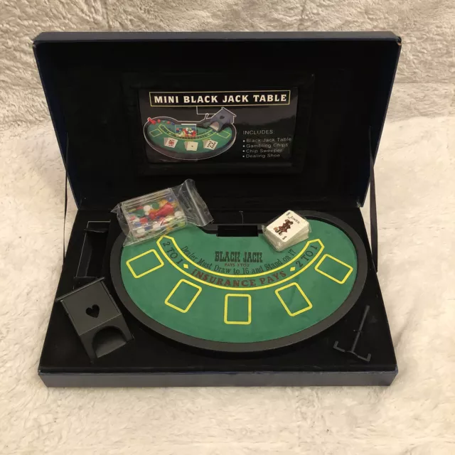 Paul Jardin Professional Mini Black Jack Table inc Cards Chips Sweeper & Dealer