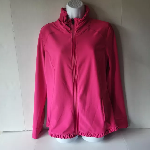 Xersion Womens Activewear Zip Up Front Jacket Workout Size Small Hot Pink