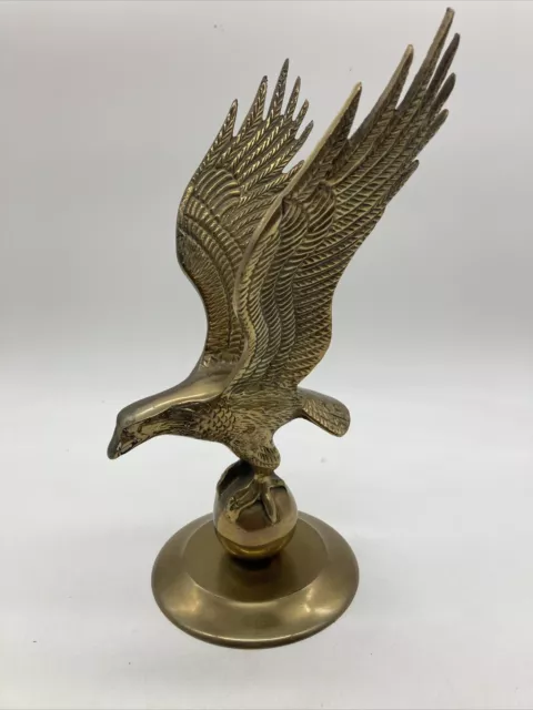 Vintage Leonard Solid Brass Flying Eagle Bird 11"