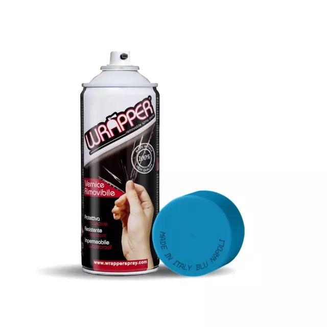 Bombe Spray Peindre Amovible Film Wrapping Bleu Napoli pour Voiture Moto