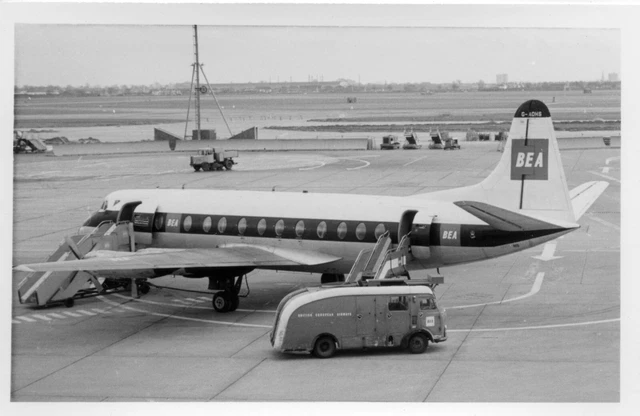 4,5 x 2,5 B&W Vintage Foto G-AOHS Vickers Viscount British European Airways BEA