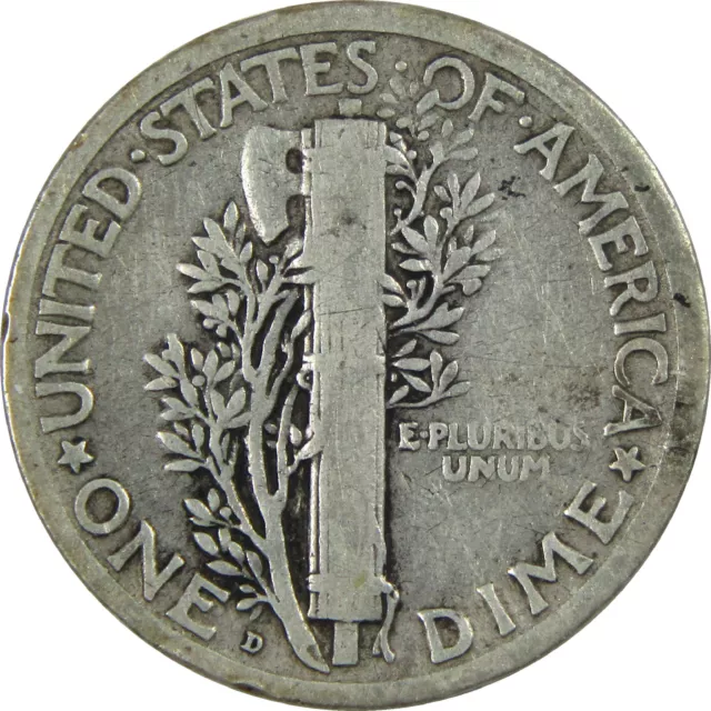 1921 D Mercury Dime VG Very Good Silver 10c Coin SKU:I12366 2