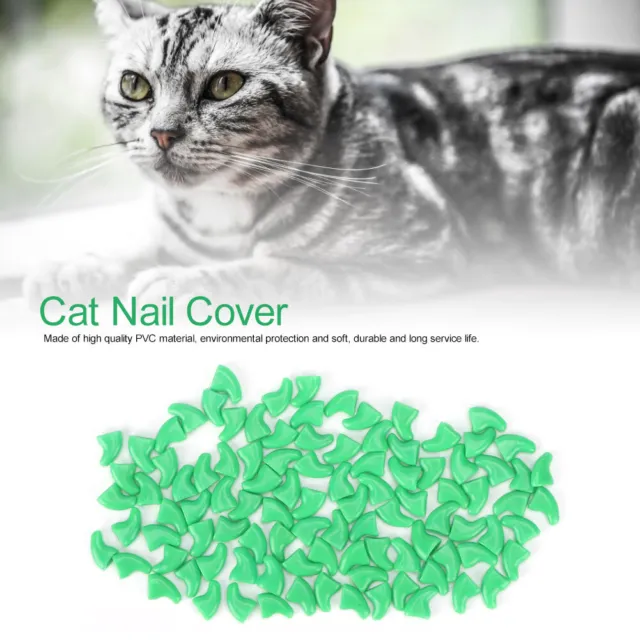 Verde M 100 piezas PVC suave para mascotas gatos cubierta de uñas tapa garra accesorio de aseo D Sg5