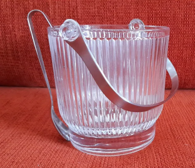 WMF Eiswürfel Behälter aus Glas mit Henkel und Zange aus Edelstahl