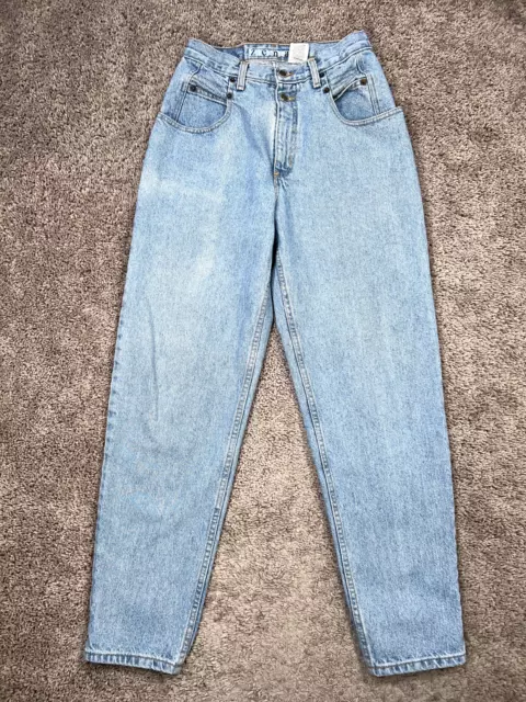 Vintage Zena Jeans Womens 10 A Blue Denim High Rise Mom Tapered Double Button