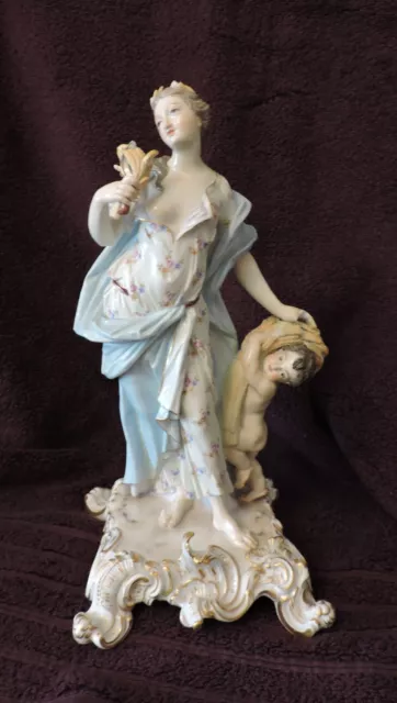 Meissen Porzellan Figurengruppe Allegorie des Sommers mit Putto