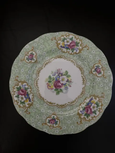 Vintage Queen Anne Gainsborough Green BONE CHINA Tea  Side Plate