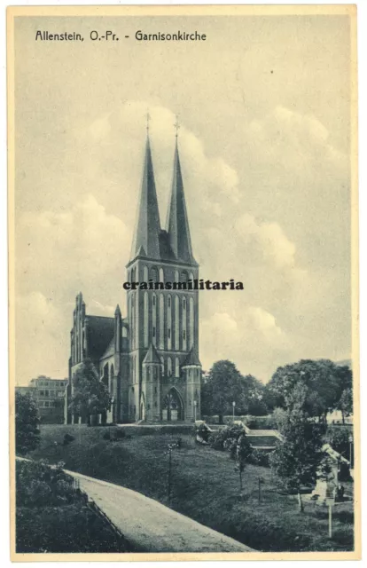 Orig. AK Postkarte ALLENSTEIN Garnisonkirche Ostpreussen Polen Olsztyn