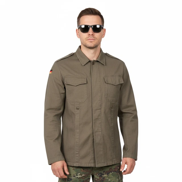 German army moleskin shirt jacket coat fieldshirt olive khaki military, new type