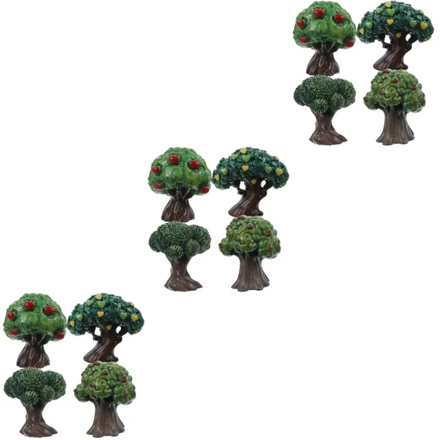 12 pz simulazione resina miniatura albero da frutto albero da frutto ornamento mini layout giardino