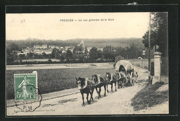 CPA Presles, La vue generale de la Gare