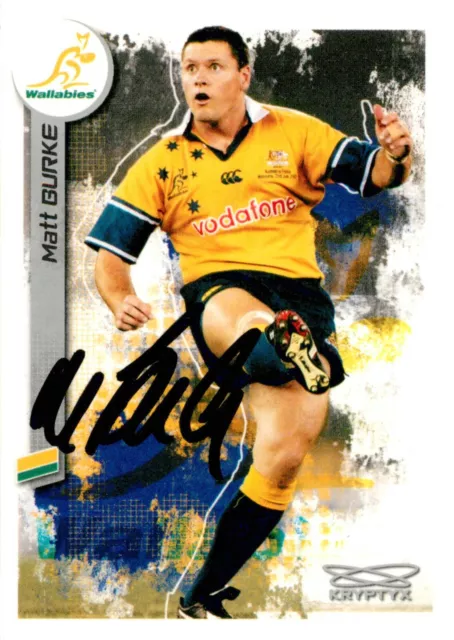 ✺Signed✺ 2003 WALLABIES Rugby Union Card MATT BURKE