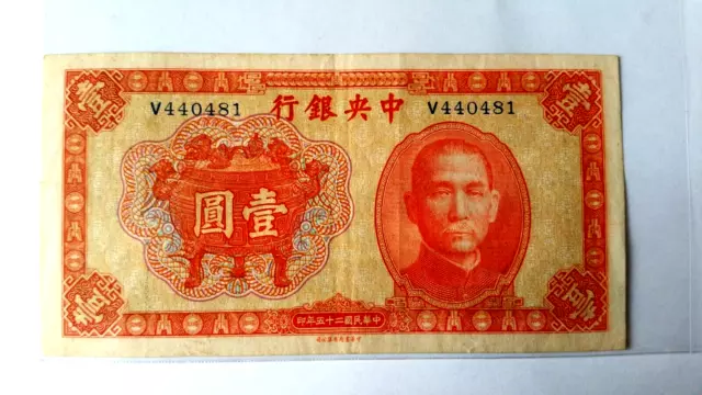 china, central bank 1 yuan