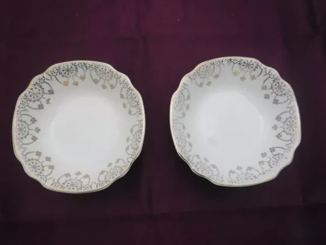 Royal China Brotherhood of Operative Potters 2 5" Veggie Bowls 8017 22k Gold USA