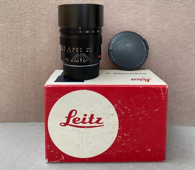 Leica Summicron M 90mm f/2.0 Objektiv OVP M-Mount sehr gut Service 2022 Gell